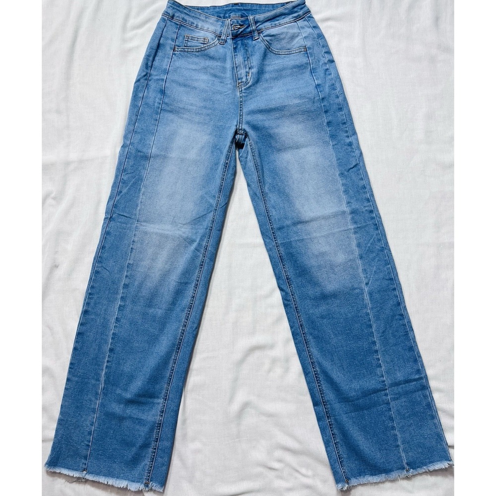 Sidefeel Wide Leg Jeans High Waisted Super Stretchy Elegant Sz 6 New Classic
